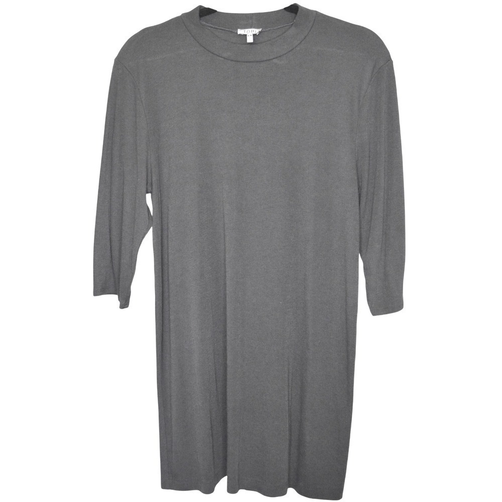 TOBI Gray T-Shirt Dress Casual Comfy 3/4 Sleeve Minimalist SKU249